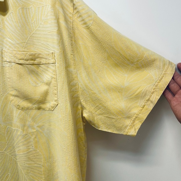 Jamaica Jaxx Men’s Shirt Hawaiian 100% Silk Short Sleeve Yellow Sz XL - Picture 4 of 9